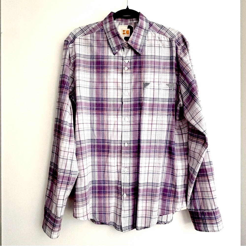 Boss Orange Label Plaid Button Down Large